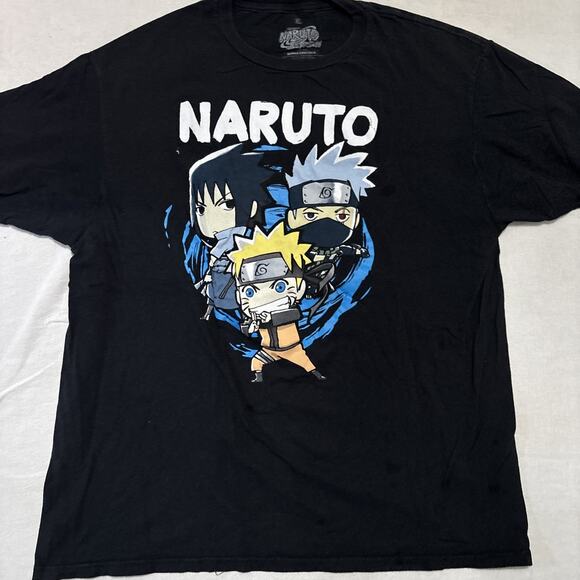 Mens XL Tshirt Naruto Anime Black T Shirt - Picture 2 of 4